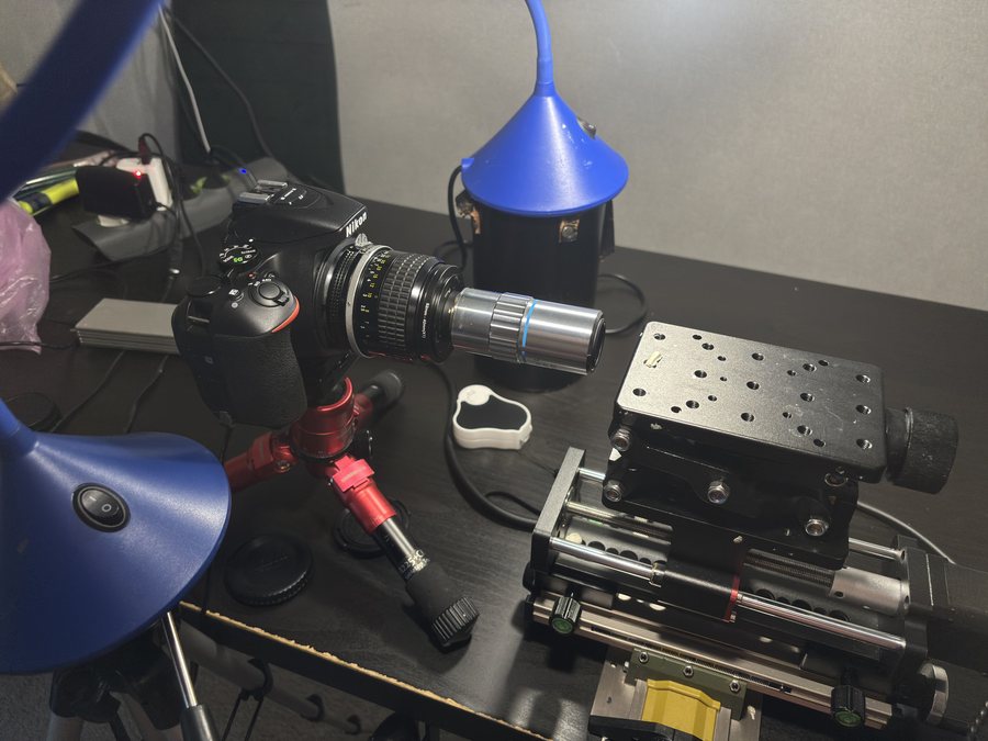 Macro photography setup with the Chinese 50x objective